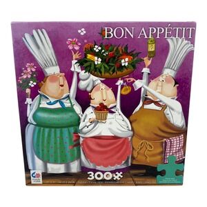 Ceaco Bon Appetit 300 Piece Puzzle Fun Chefs Oversized Pieces NEW